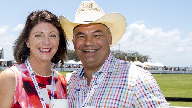 Gold Coast Mayor Tom Tate with his wife Ruth Tate at the Pacific Fair Magic Millions Polo at The Spit, Southport.   Picture: Jerad Williams.