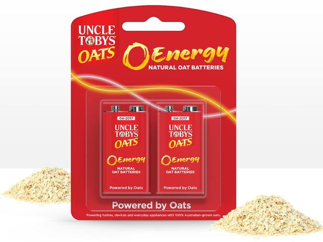 The UNCLE TOBY'S Oat Batteries for April Fool's Day. Picture: Supplied