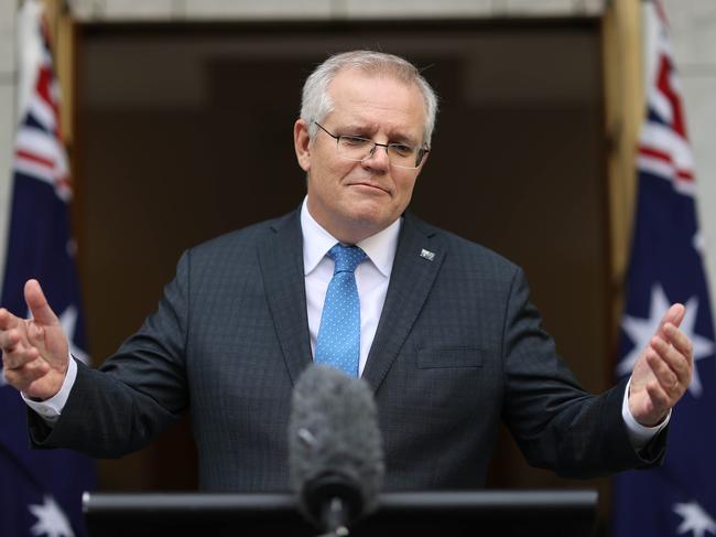 Prime Minister Scott Morrison is under pressure to deliver a united Christmas for Aussie families. Picture: NCA NewsWire / Gary Ramage