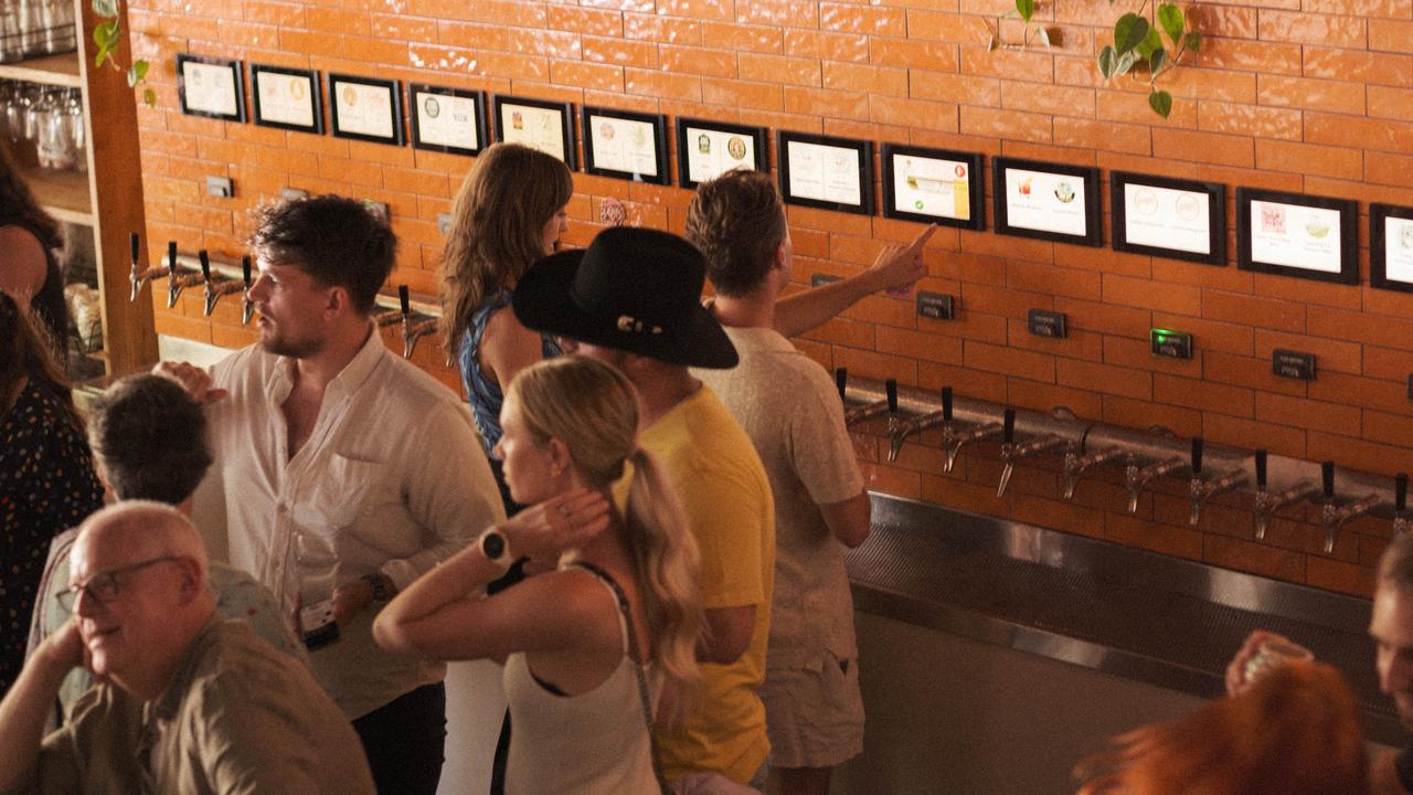 Their signature self-service wall holds more than 30 taps. Picture: Supplied.