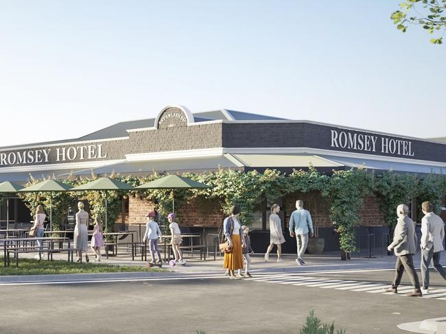 The Romsey Football Netball Club announced a bid to operate the Romsey Hotel, which has sat boarded up for more than six years. Owner Jim Hogan has grand $10m plans to renovate the Hotel before reopening, should pokies be approved for the premises by the VGCCC.