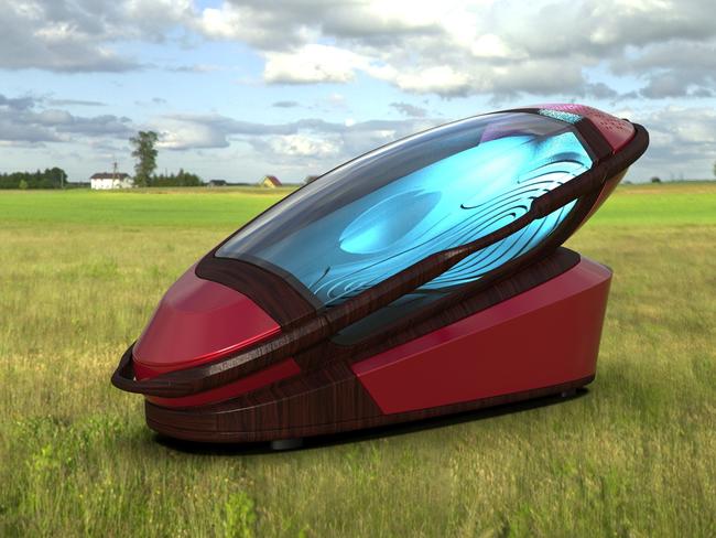 The Sarco machine — a capsule designed to assist suicide. it can be manufactured with a 3D printer and the base can be re-used.