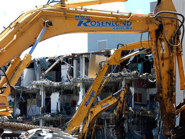 The demolition of the Gold Coast Hospital site in full swing on October 16, 2014. Picture: David Clark