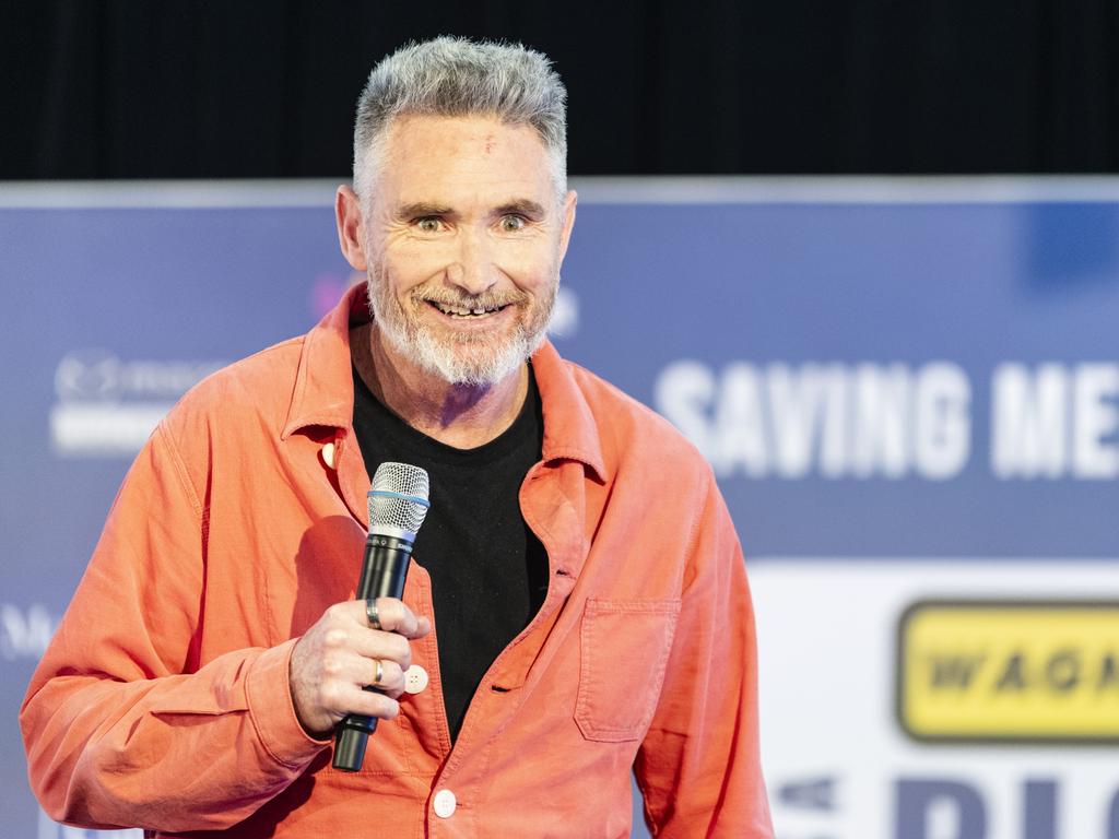 Dave Hughes on stage at It's A Bloke Thing 2023 at Wellcamp Airport, Friday, August 18, 2023. Picture: Kevin Farmer