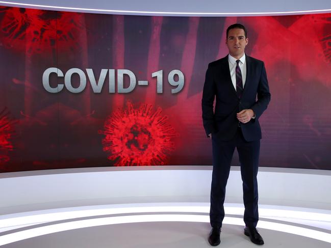 Peter Stefanovic is among the team for Sky News COVID-19. Picture: Toby Zerna