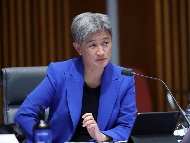 Senator Penny Wong in the Senate’s defence estimates hearing. Picture: NCA Newswire / Gary Ramage