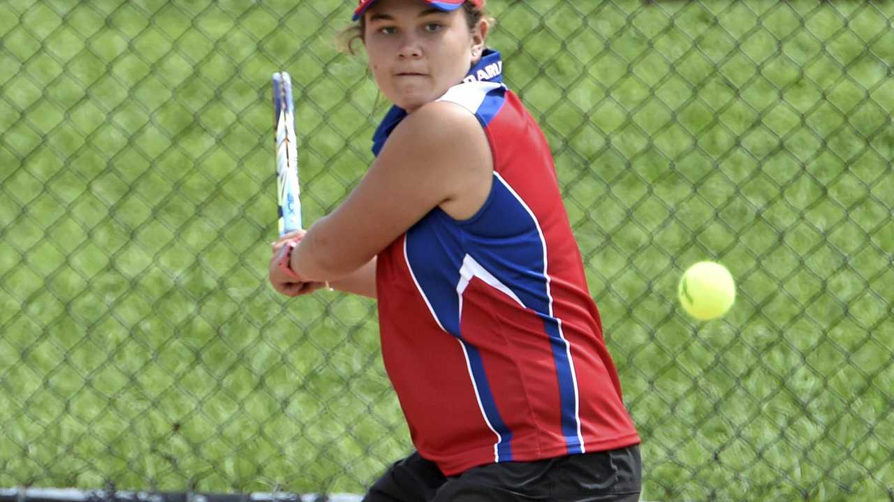 Darling Downs tennis player Chloe Webster lines up a shot. Picture: Bev Lacey