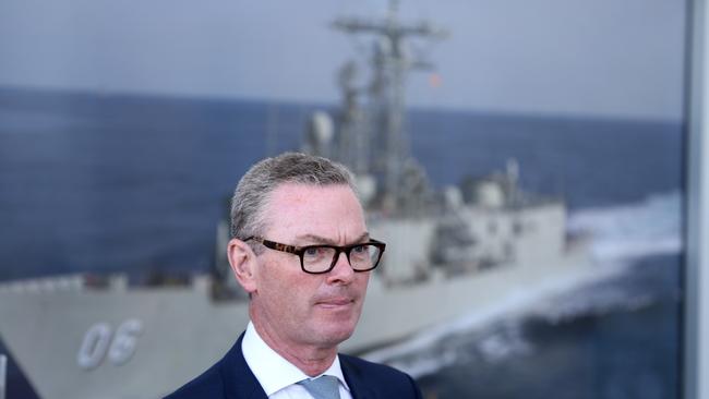 Minister for Defence, Christopher Pyne, at the Naval Shipbuilding College at Osborne in Adelaide last month.