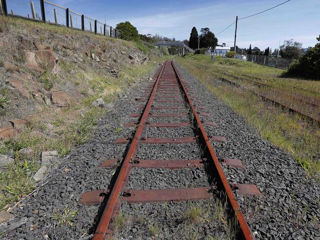 Rail lines heading north from the Regatta Grounds. Picture: RICHARD JUPE