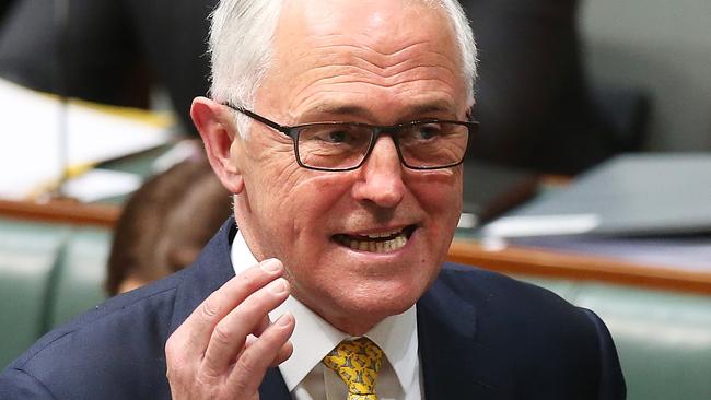 Malcolm Turnbull in question time yesterday. Picture: Kym Smith