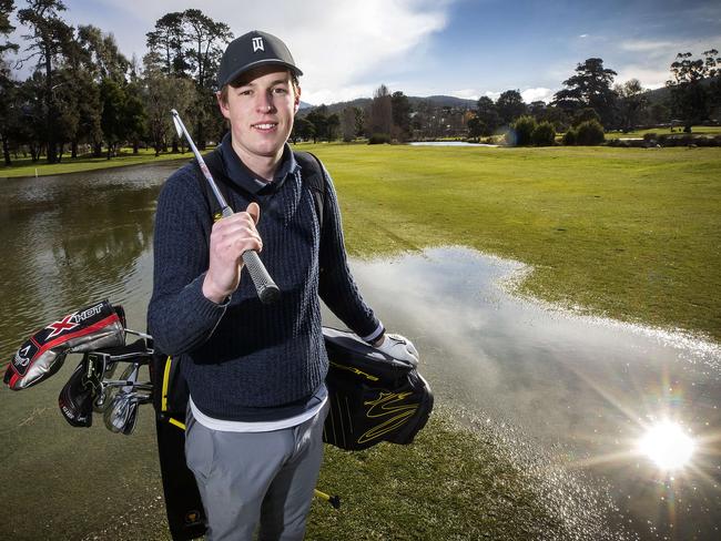 Charlie Lane on the 12th hole at the Kingston Beach Golf Club. Picture: Chris Kidd