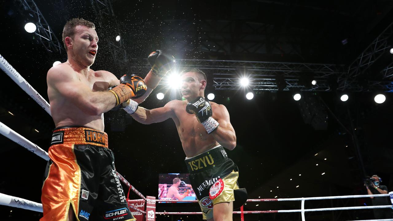 Jeff Horn vs. Tim Tszyu at Queensland Country Bank Stadium. Picture: Alix Sweeney