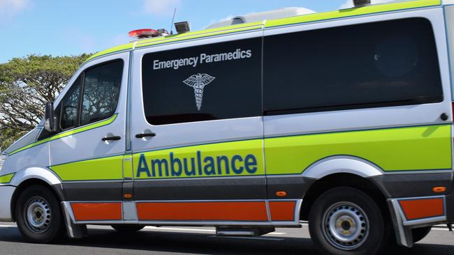 Queensland Ambulance Service treated the man before taking him to hospital. Picture: Heidi Petith