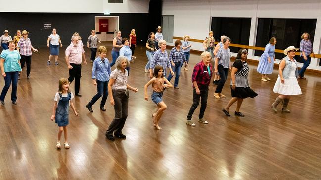 Rural communities have jumped at the chance to learn how to linedance, raise money for charities that help locals and have great fun with Kate and Claire. Pictures: Glen Wright Photography