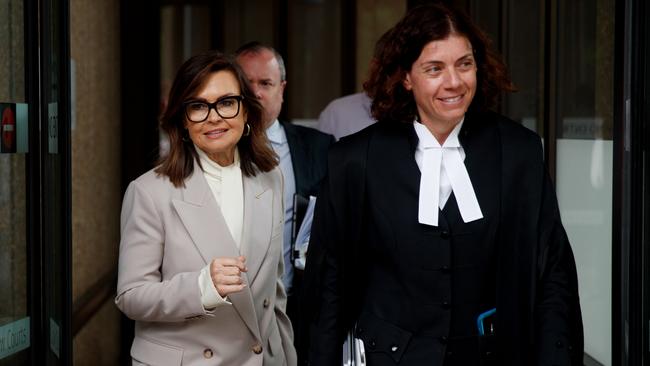 Lisa Wilkinson with her barrister Sue Chrysanthou on Tuesday. Picture: NCA NewsWire / Nikki Short