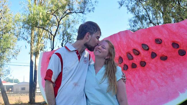 SWEETHEARTS: David and Janelle Taylor's first date was at the 2013 Melon Festival. Picture: Brooke Duncan