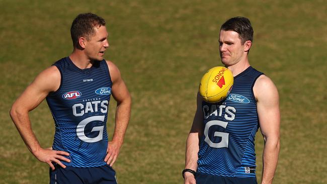 Geelong’s Joel Selwood, left, and Patrick Dangerfield are part of a red-hot Cats side