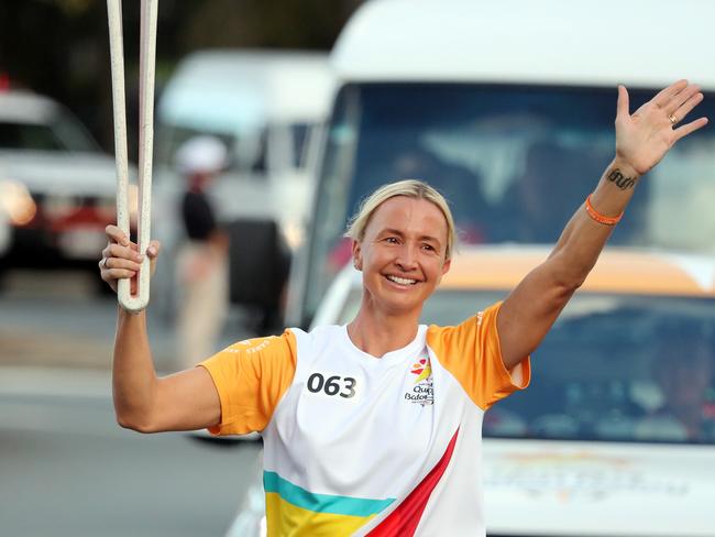 Commonwealth Games Baton Relay. Photo at Helensvale of Brooke Hanson-Clarke. Photo by Richard Gosling