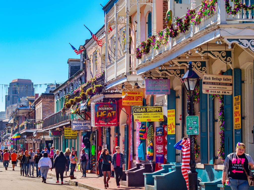 Bourbon Street is the heart of the madness during the Mardi Gras festival.