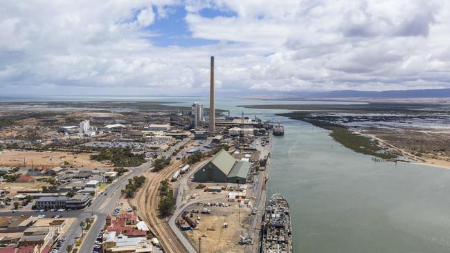 Aerial photo of the Nystar Smelter in Port Pirie. Picture: Simon Cross