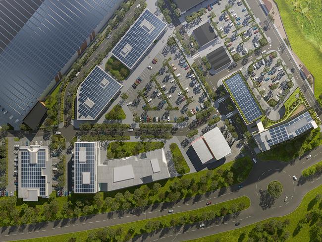 An artist's impression of how the new business park gateway around Western Sydney Airport could look. Picture: supplied