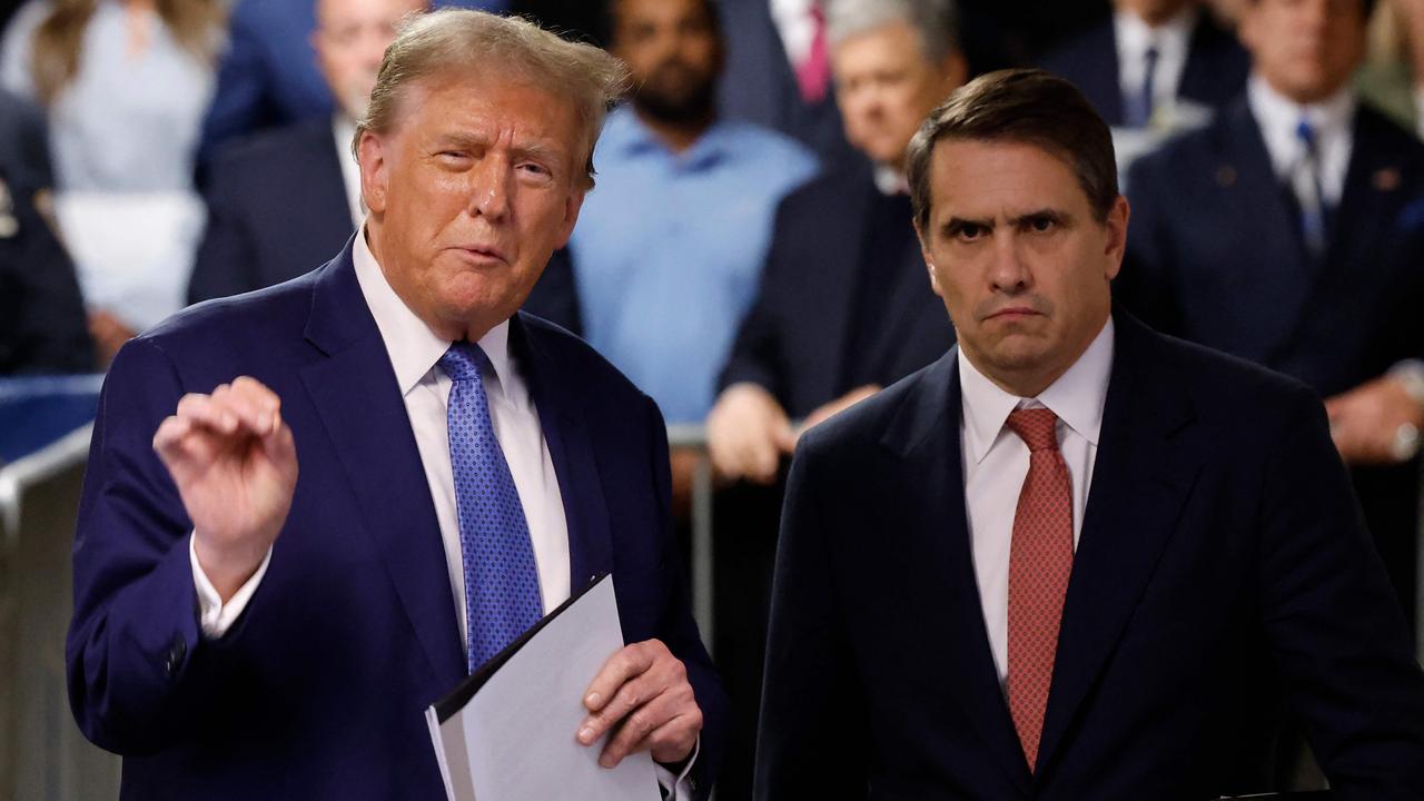 Donald Trump speaks alongside his attorney Todd Blanche. Picture: Getty Images via AFP)