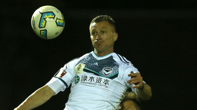 Besart Berisha hobbled off injured after scoring Victory’s opening goal.