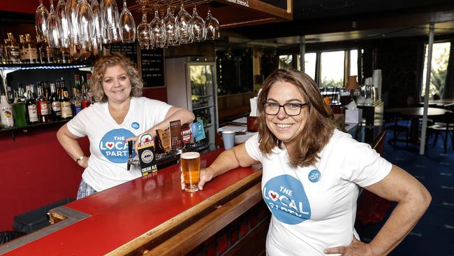 Members of Tasmania's newest political party, The Local Part, Leanne Minshull and Anna Bateman inside The Fern Tree Tavern which they are using as their party HQ. Picture: Zak Simmonds