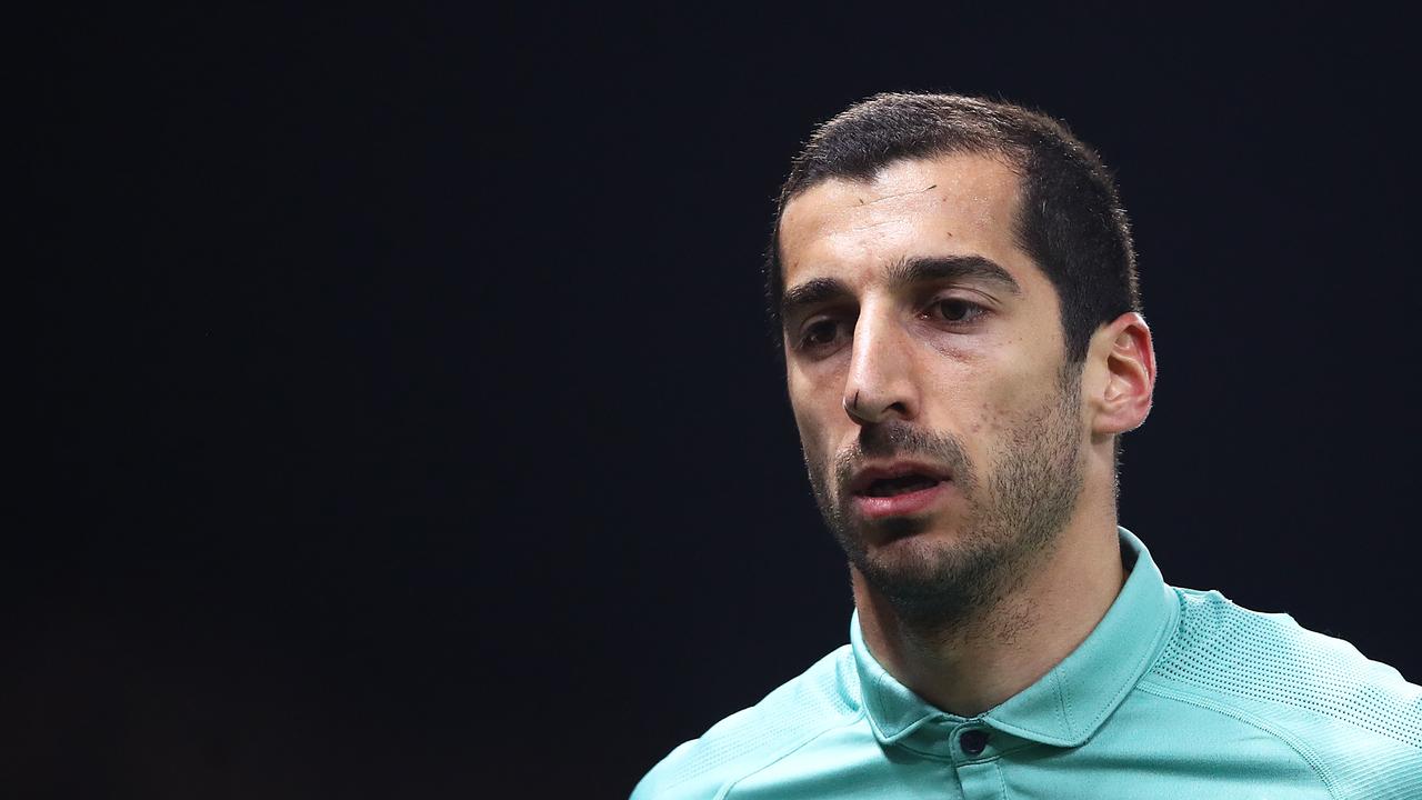 Henrikh Mkhitaryan of Arsenal looks on