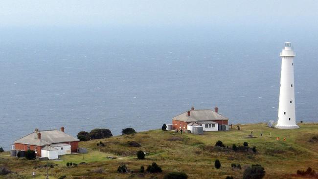 The Tasman Island lighthouse and associated buildings.