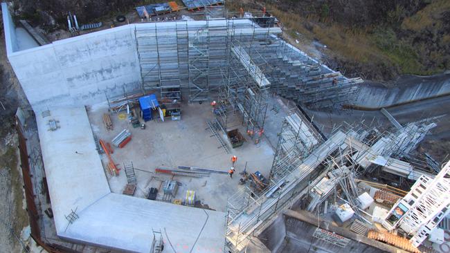 Work to widen and extend the Clarrie Hall Dam spillway in 2013.