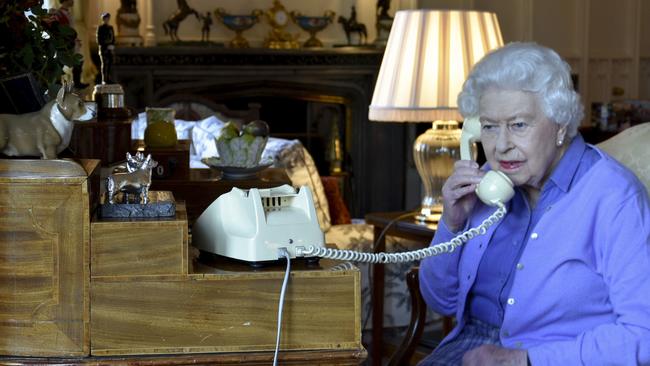 Queen Elizabeth speaks toBoris Johnson from Windsor Castle, the first time she has ever held her weekly audience by remote. Picture: AP.