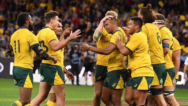 The Wallabies piled on 47 points against the All Blacks. Picture: AAP