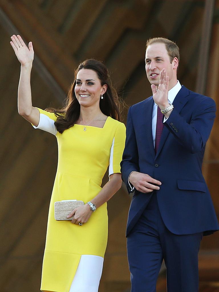 Their Royal Highnesses the Duke and Duchess of Cambridge, Prince William and Duchess Kate during their visit to the Sydney Opera House. Picture: Phil Hillyard