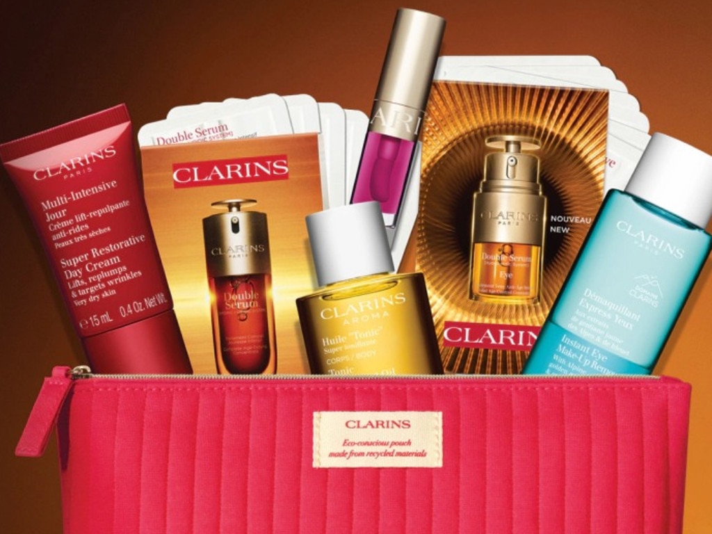 Receive a Clarins 7-piece gift for free. Picture: Myer.