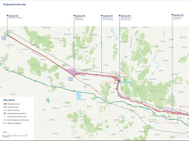 Western Victoria Transmission Network Project route map.