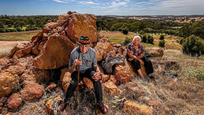 Noongar elders Mingli McGlade, right, and Ben Taylor. Picture: Colin Murty