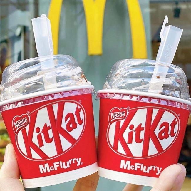 Macca’s has surprised fans by announcing the return of the KitKat McFlurry. Picture: Supplied