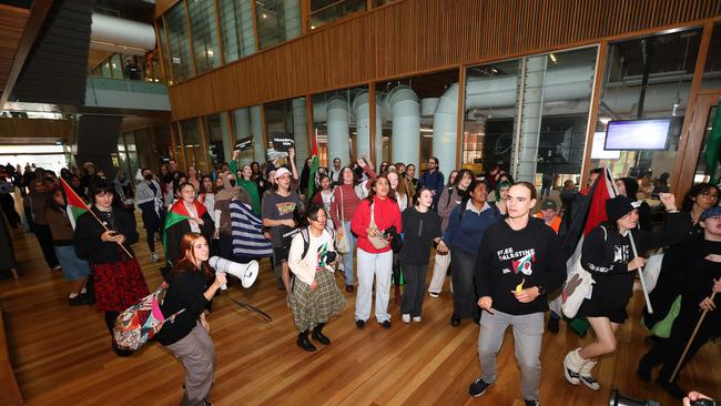 Pro Palestine students at University of Queensland campus Picture David Clark