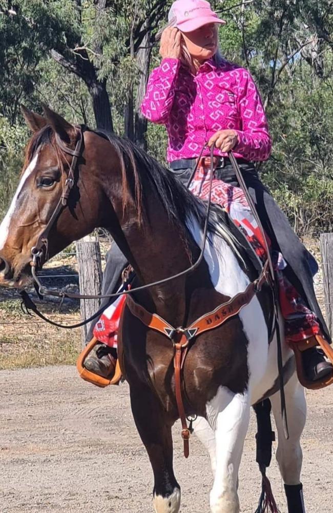 Luke’s mum Sue Bedey, who kept searching on horseback even though she had a broken wrist, continued the search for her son after it was scaled back by authorities in July 2023.