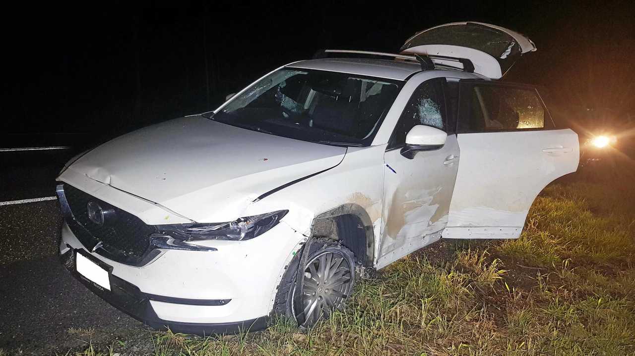 Four teens have been charged after a pursuit on the Pacific Highway last night. Picture: Frank Redward