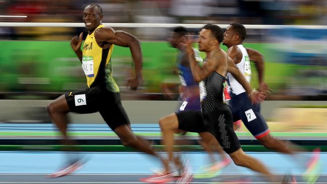 The Usain Bolt photo that is sending the internet crazy. Picture: Cameron Spencer/Getty Images