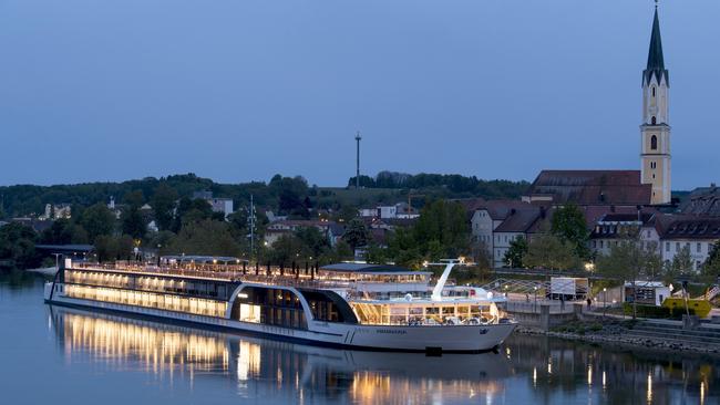 The AmaMagna, a river cruise ship that’s is almost twice as wide as the norm.