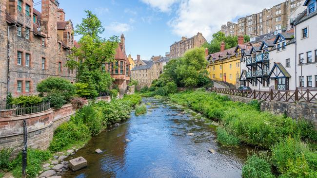 Dean Village and the Water of Leith in Edinburgh.