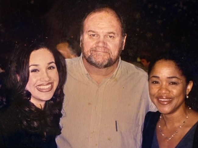 Meghan with her dad and mum Doria Ragland. Picture: Thomas Markle: My Story