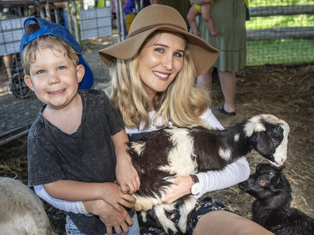 Henry and Tiffany Wicks at Viv's Farm Animals, Toowoomba Royal Show. Friday, March 25, 2022. Picture: Nev Madsen.