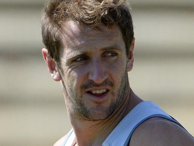 SPORT - The Fremantle Dockers train ahead of their finals game against Sydney on Saturday. Photo by Daniel Wilkins. PICTURED - Michael Barlow