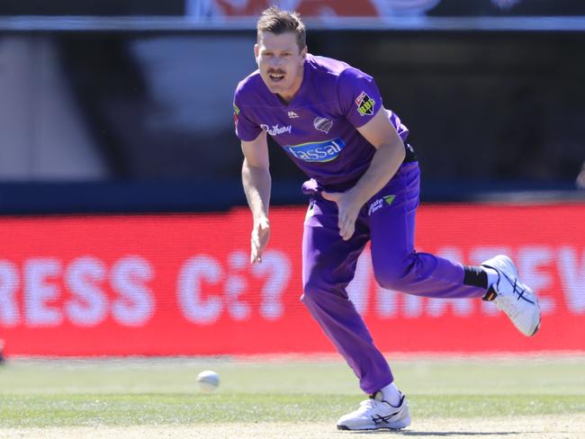 James Faulkner of the Hurricanes fields during the Big Bash League (BBL) cricket match between Hobart Hurricanes and Melbourne Renegades at Blundstone Arena in Hobart. Picture: AAP IMAGE/ROB BLAKERS