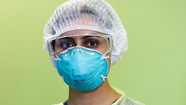 Registered Nurse and Team Leader of the Covid Clinic Amandeep Kaur pictured at the Blacktown Hospital. Picture: NCA Newswire / Gaye Gerard