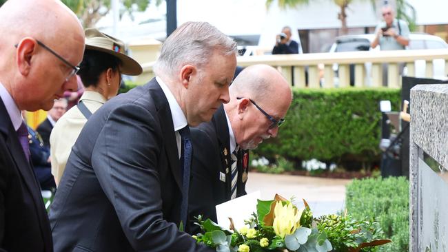 Leaders paid respects to retired and active servicemen, servicewomen, dignitaries and relatives. Picture: NCA NewsWire/Tertius Pickard